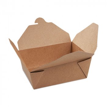 50 Stk. Faltbox Food box FSC Mix/PE fettdicht kraft M 151x120x65 mm 1300 ml